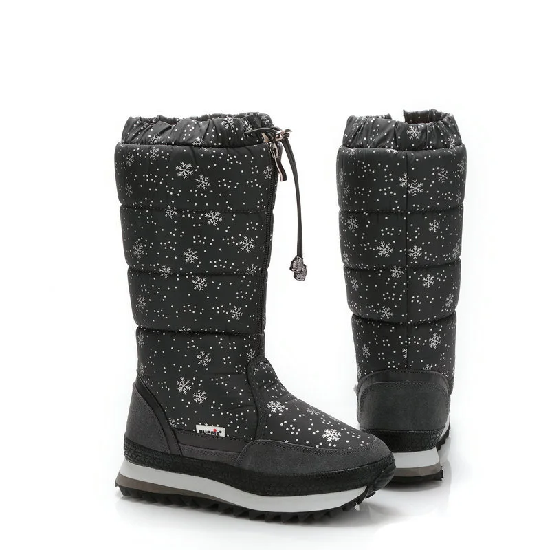 Женские зимние ботинки; Buffie; зимние ботинки; теплые зимние сапоги до колена на платформе; женские ботинки на платформе; Плюшевые Теплые JSH-M0767 - Цвет: black