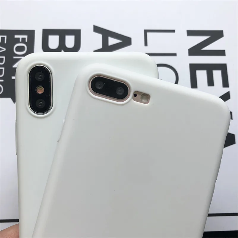 Чехол для iPhone 7 для телефона 6 6S 8 Plus X 10 5 5S SE 11 Pro XR XS Max белый матовый Ультратонкий Мягкий ТПУ чехол для iPhone XR задняя крышка