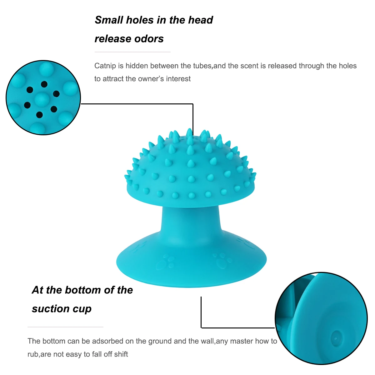 SUPREPET Rubber Pet Cat Comb with Suction Cup Granular Durable Pet Cat Horn Brush Massage Beauty Instrument Pet Cat Massager