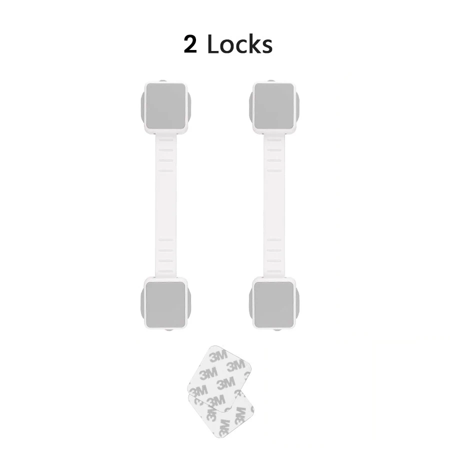 Grey 2 Locks Замок для защиты детей, Многофункциональный замок для безопасности детей, замок для двери шкафа, регулируемый замок для безопасности холодильника, замок для детей - Color: Grey 2 Locks
