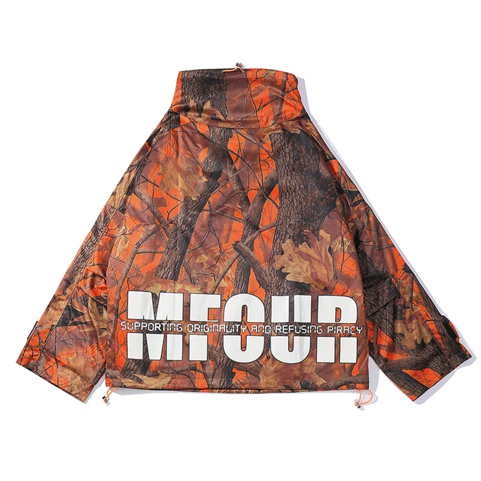 Letter Leaf Branch Print Stand Windbreaker Coats High Street Loose Casual Harajuku Streetwear Bomber Jacket Couple Stand Coats