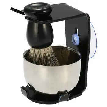 

3 in 1 Men's Shaving Razor Set for Dry or Wet Shaving Badger Hair Shaving Brush Shaving Stand Razor Holder Beard Shaving Kit