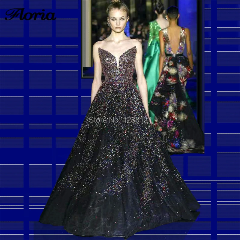 Черный арабский Бисер вечернее платье с кристаллами для выпускного вечера женское платье, платье на выход Aibye Дубай Couture Вечерние платья кафтаны Исламская