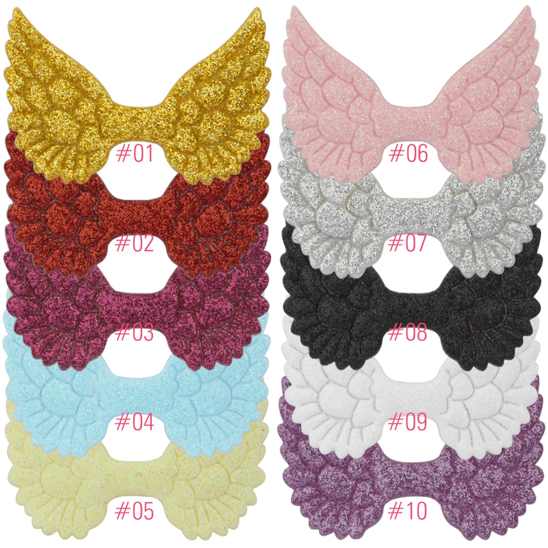 mix(10colors) XIMA 20 шт./лот, 5 см, блестящие крылья, одежда для шитья, модные аксессуары ручной работы, без бантов для волос, без зажимов, аксессуары для волос DIY - Цвет: mix(10colors)