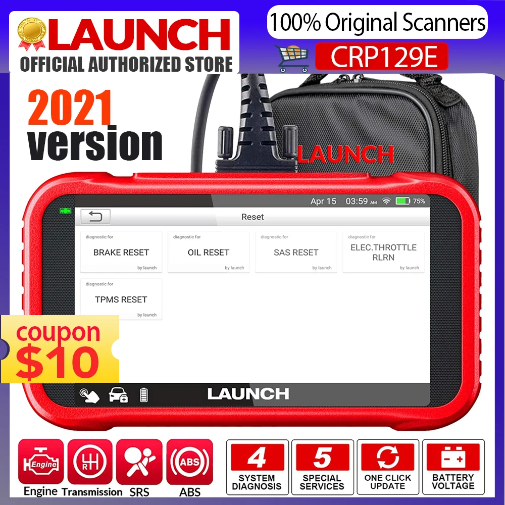 Launch X431 CRP129E OBD2 автомобильный диагностический сканер для ENG/AT/Airbag/SRS & EPB Oil SAS ETS TMPS