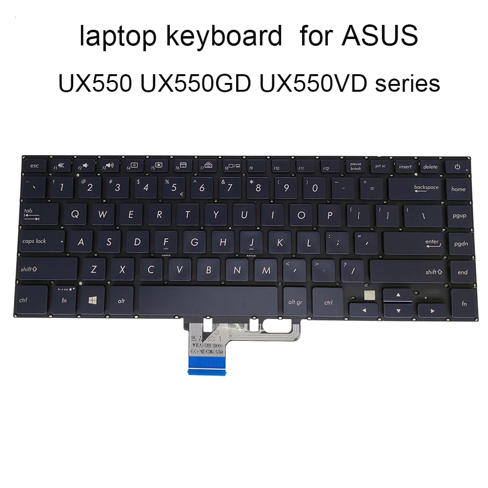 Inglês Árabe Teclado de Substituição Backlight para Asus Zenbook Pro Ux580g Ux580gd Ux580ge ve vd Azul 0knb04628ui00 Quente Ux580 ui