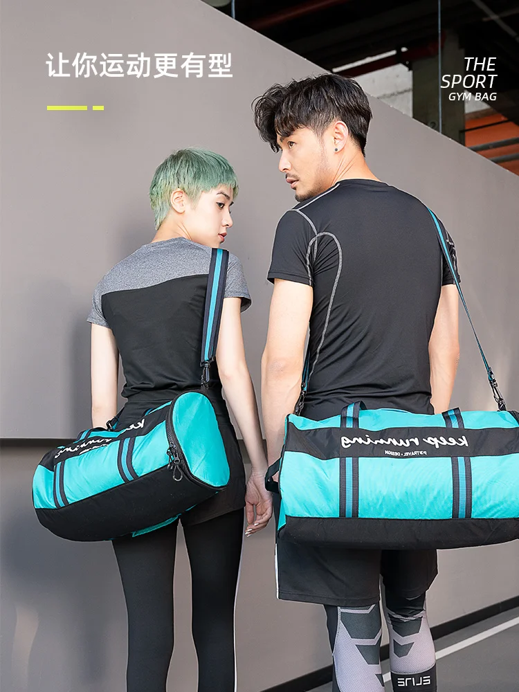 

Fitness bag for women and men dry and wet separation portable Training Gym backpack with small light net red sports bag