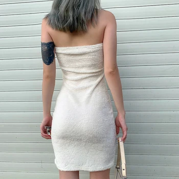 

Sexy Strapless Mini Dress Women Summer Sleeveless Backless Bodycon Vestidos