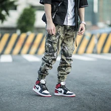 DUYOU карманы Карго шаровары камуфляж брюки мужские повседневные мешковатые джоггеры тактические брюки Harajuku Уличная Хип Хоп мода Swag