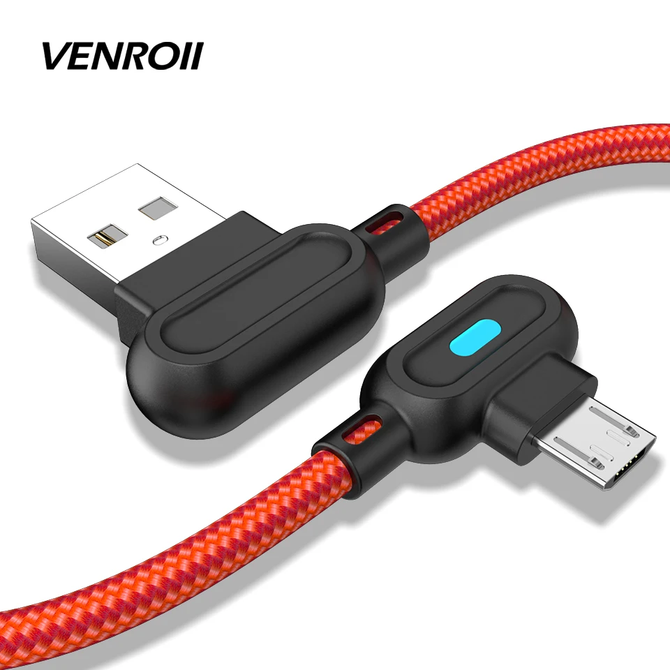

Venroii Micro USB Cable 1M Fast Charging Data Sync Phone Charger Cabo for Samsung J5 S7 Huawei Honor 7 Xiaomi Redmi Note 4 5