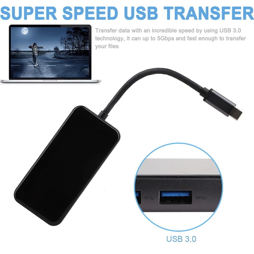 Type-C концентратор Разветвитель USB C концентратор USB к мульти HDMI USB 3,0/SD/TF кард-ридер/PD зарядка аудио/RJ45 адаптер для Macbook Pro