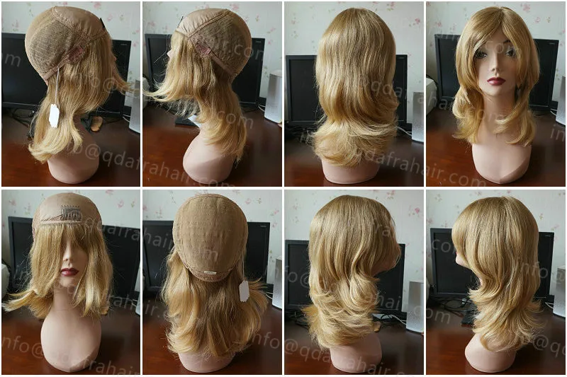 Hstonir парик из европейских волос Pelucas De Mujer еврей Kosher Demi Perruque Pesach Шелковый Топ Sheitel многослойный парик remy hair JW06