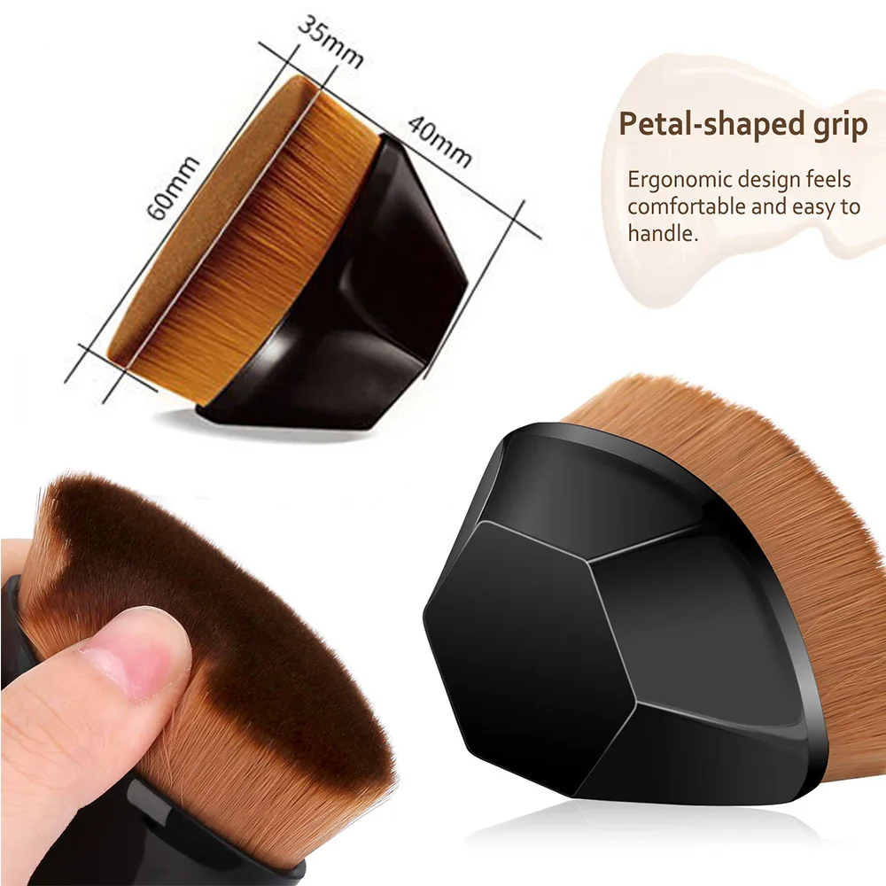 Foundation Makeup Brushes Petal-Shaped Flat Top Kabuki Brush for Blending Liquid Cream or Flawless Powder Cosmetics Tool