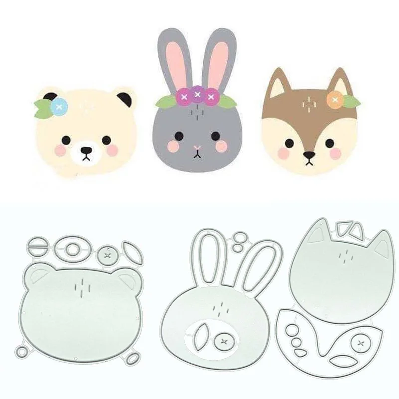 

Bear Metal Cutting Dies Fox Cut Die Rabbit Mold New Animal Card Scrapbook Embossing Paper Craft Knife Mould Blade Punch Stencils