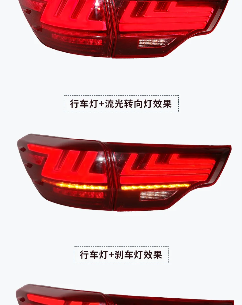 Автомобильный Стайлинг для toyota задние фары для Highlander- Kluger задний фонарь Тип задний фонарь DRL+ тормоз+ Парк+ Динамический сигнал поворота