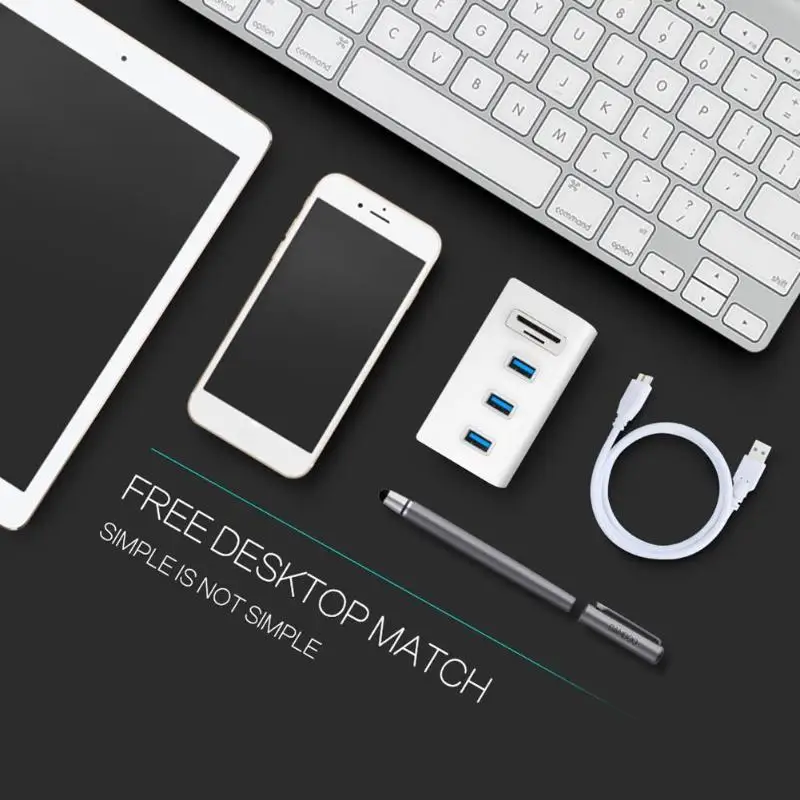 Rocketek HUB-3PC2 3 порта USB 3,0 концентратор адаптер TF кард-ридер для MacBook