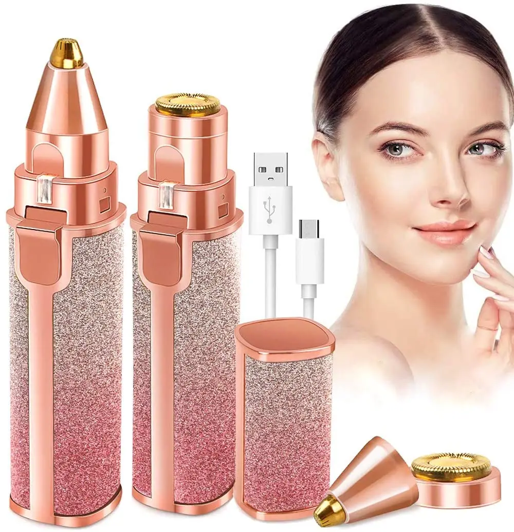 2 In 1 Electric Eyebrow Trimmer Makeup Painless Eye Brow Epilator Mini Shaver Razors Women Portable Facial Body Hair Remover | Красота и
