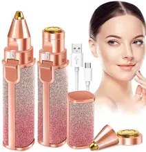 2 In 1 Electric Eyebrow Trimmer Makeup Painless Eye Brow Epilator Mini Shaver Razors Women Portable Facial Body Hair Remover