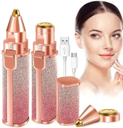 2 In 1 Electric Eyebrow Trimmer Makeup Painless Eye Brow Epilator Mini Shaver Razors Women Portable Facial Body Hair Remover