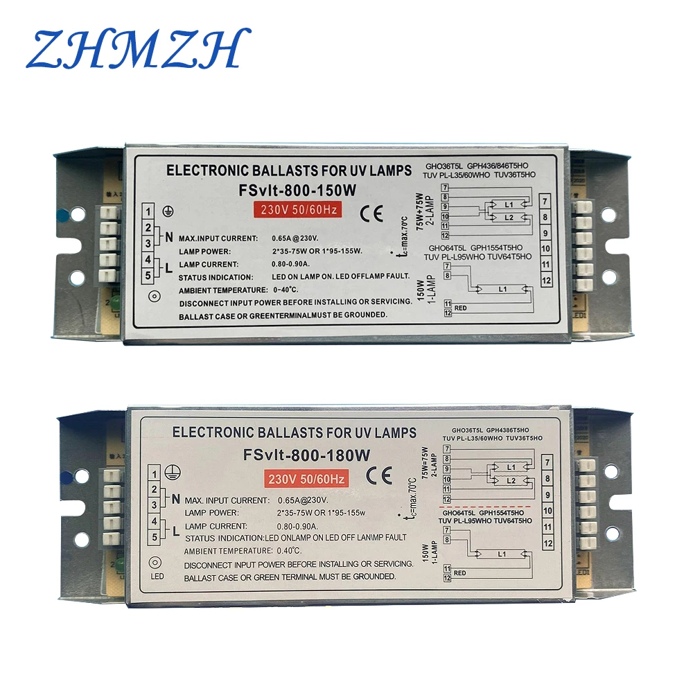180W Electronic Ballast UV Lamp Ballast 2G11 Ultraviolet Sterilizing Light Four Pins UV Disinfection Lamp