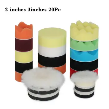 

20Pcs Car Buffing Pads Sponge Kit Polishing Buffer Set For Mirror Grinding 2/3 Inch Wool Sponge Polishing Waxing Buffing Pad