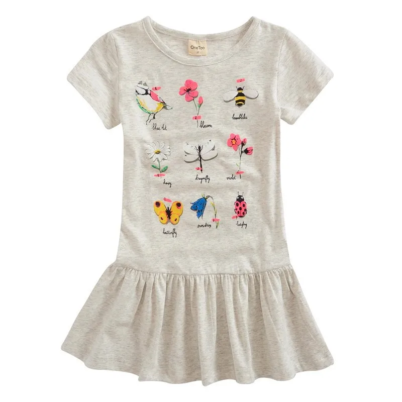 Vidmid Детский Детская летняя одежда для девочек; Хлопковое платье принцессы; вечерние платья с короткими рукавами для маленьких девочек clotheswith «бабочка» - Цвет: as photo