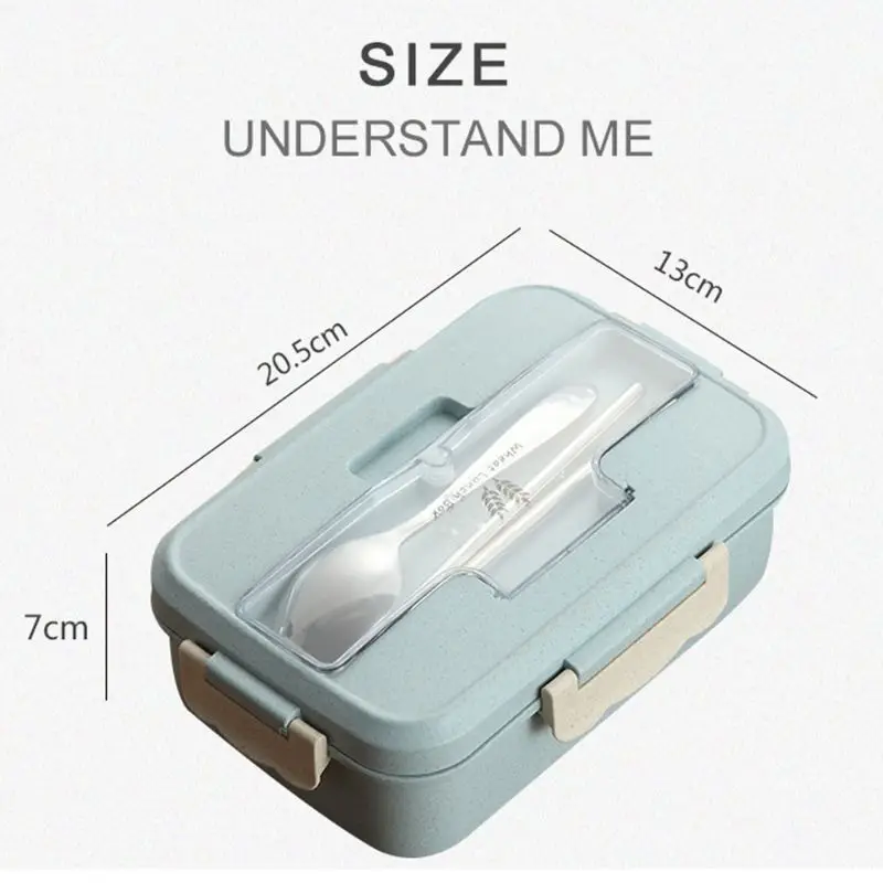 Wheat Straw Bento Lunch Box with Dinnerware Micr1owave Food Container