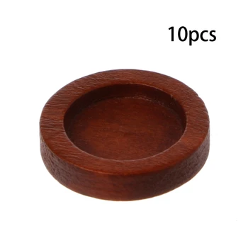 

10PCS/Lot Wooden Round Frame Cabochon Setting Bottom UV Resin Charm DIY Jewelry AXYD