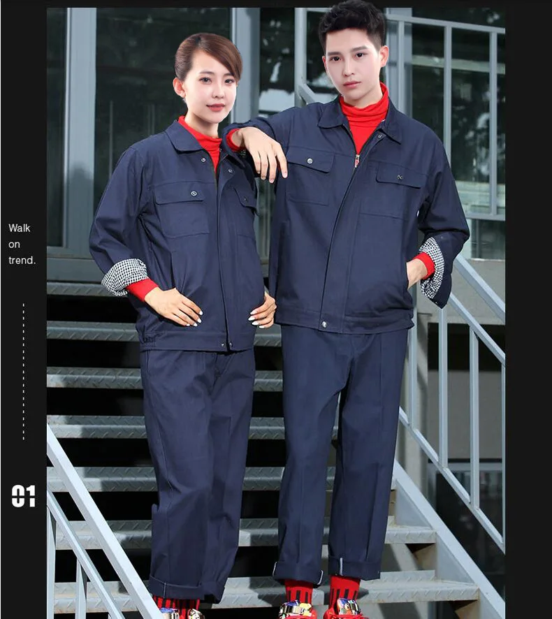 New Working Clothes Set Men Women Reflective Jacket+Pants Autumn winter Machine Repair Welder Workshop Overalls Working Uniforms