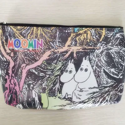 Moomin Muumi Новая модная сумка белая водонепроницаемая сумка из искусственной кожи с рисунком Легкий милый рюкзак с фотоизображением Сумочка muumi ручная сумка 21 см* 14 см* 5 см - Цвет: Black