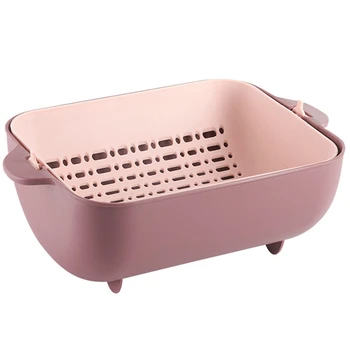 

Creative Kitchen Square Double Rotating Vegetable Sink Drain Vegetable Basket Fruit Basket Vegetable Basket