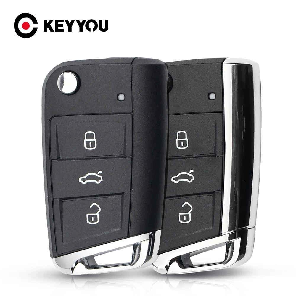 KEYYOU для Volkswagen Passat Golf 7 MK7 Skoda Seat Leon Octavia 3 кнопочный раскладной сменный