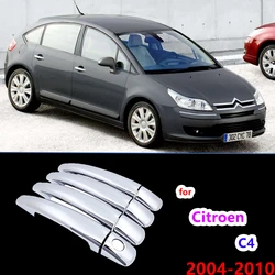 Chrome Handles Cover Trim for Citroen C4 MK1 2004~2010 Car Accessories Stickers Auto Styling Estate 2005 2006 2007 2008 2009