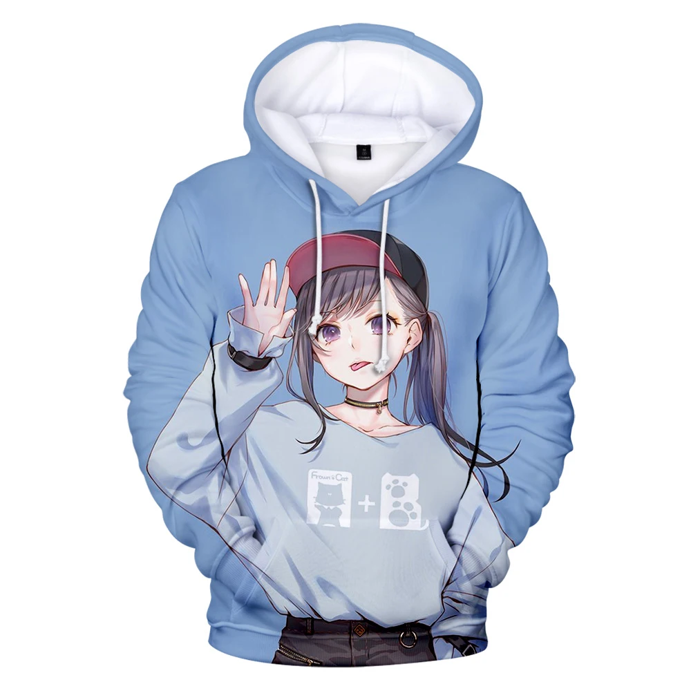 3D Ahegao Hoodies Hooded Women Men Funny Shy Girl Face Sweatshirt Hentai Manga Streetwear Harajuku High Quality Tops