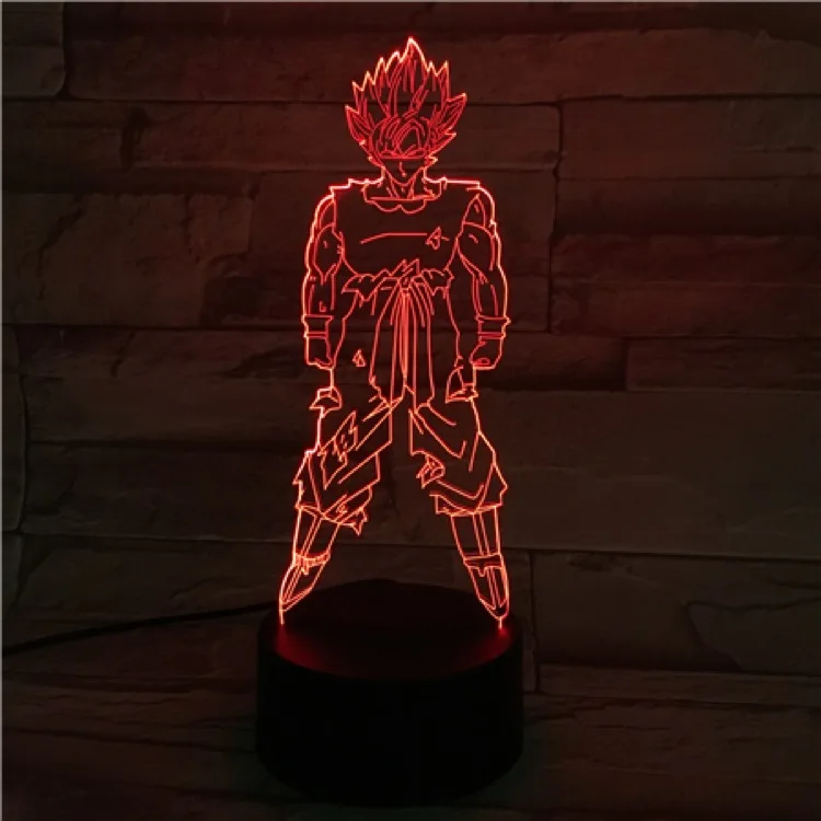 3D лампа Dragon Ball Z Goku рисунок детский ночной Светильник Led Изменение цвета спальня атмосфера акриловый стол для лазера прикроватная лампа