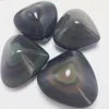 Natural Rainbow Obsidian Cat Eyes Quartz Crystal Heart Stones Healing Quartz Crystals And Minerals Specimen Decor Gift 6