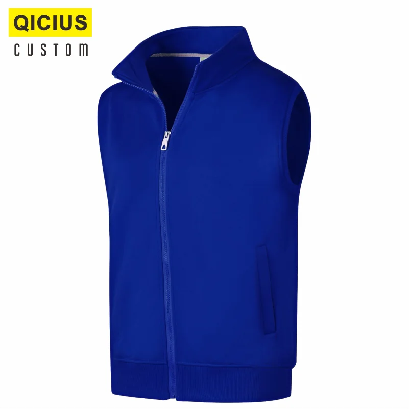 Men's Plus Velvet Warm Vest Custom Printed Embroidery Logo Casual Elastic Solid Color Vest Winter Sleeveless Thick Coat 3xl 3