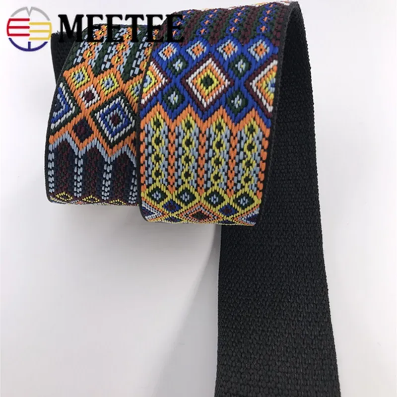 

3m 100% Polyester 5cm 2mm Thick Jacquard Webbings Tapes Bag Strap Belt Ribbons for DIY Clothes Bias Binding Sewing Accessories