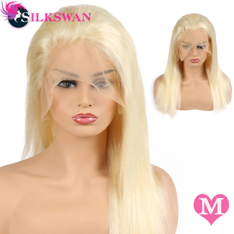 Silkswan прямо 613 блондинка Синтетические волосы на кружеве человеческих волос парики 150% плотность бразильский Синтетические волосы на