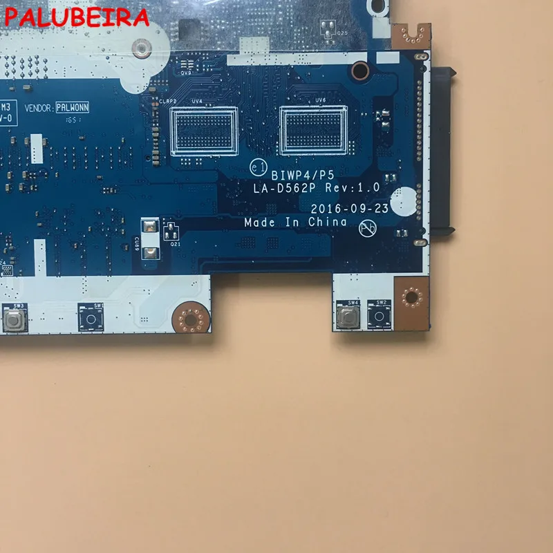 PALUBEIRA для lenovo 110-15ISK Материнская плата ноутбука I3-6100 cpu BIWP4/P5 LA-D562P 5B20N04873