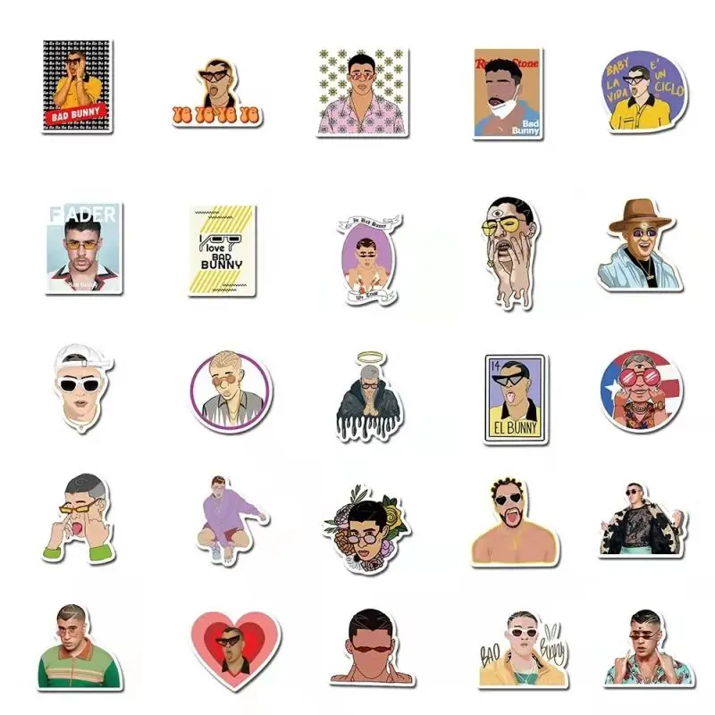 10/50pcs Bad Bunny Rock Graffiti Stickers For Laptop Guitar Phone  Skateboard Fridge Bike Vinyl Cool Diary Helmet Decal Sticker - Sticker -  AliExpress