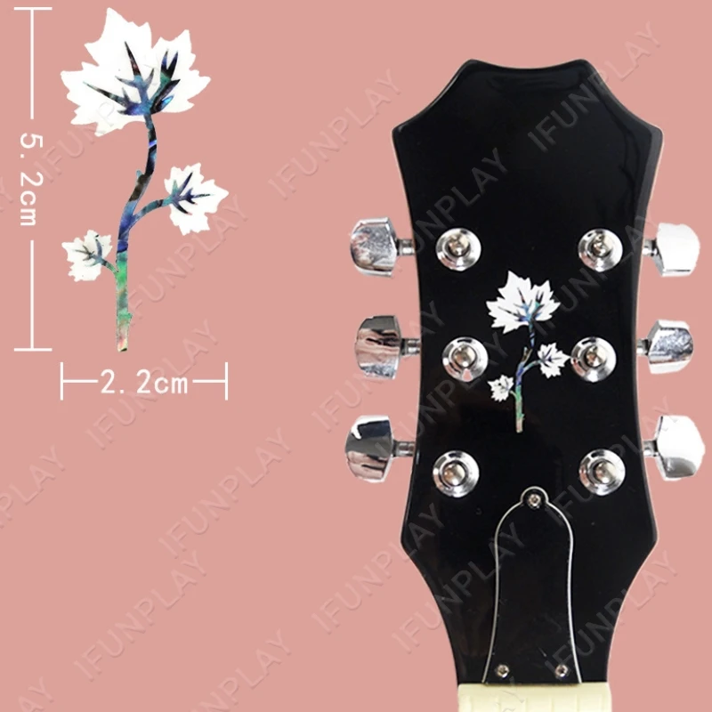 DIY Guitar Head Inlay Sticker Guitar Headstock Decal Abalone Shell Decals Stickers for Acoustic