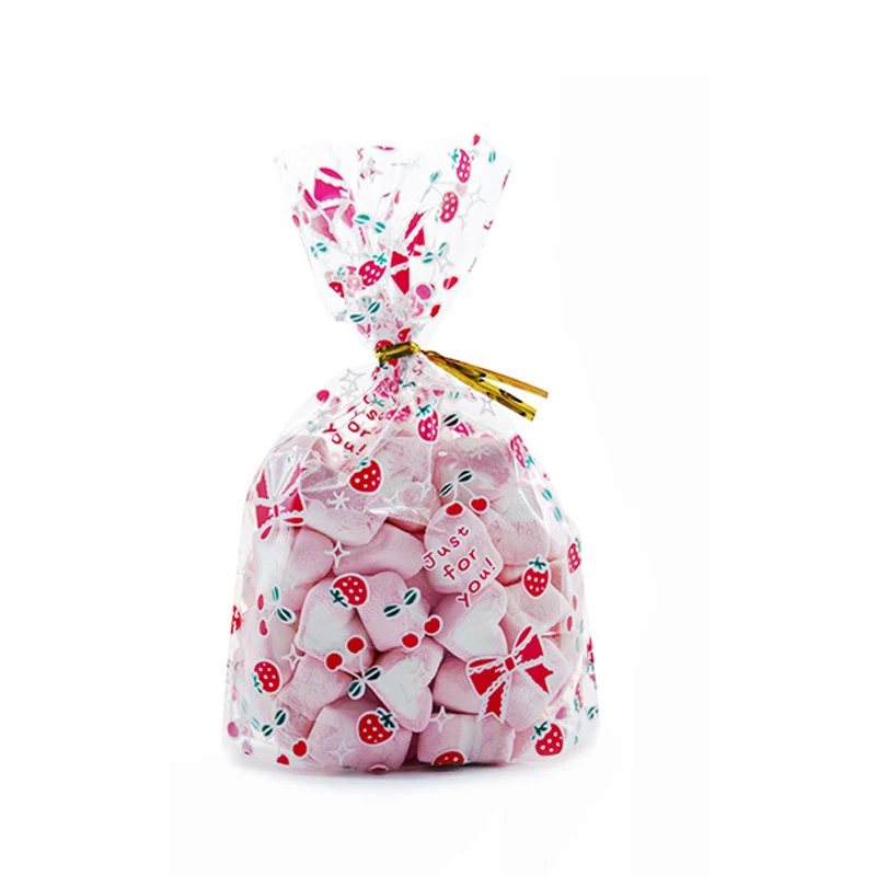 50 шт маленькие пластиковые упаковочные мешки для печенья, мешок для конфет, розовый, любовь, Рождественский, свадебный подарок, сумки для печенья, выпечки, торта, обертка, пакеты - Цвет: A