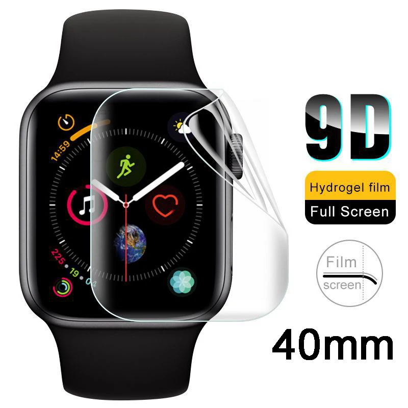 40mm Экран протектор для наручных часов Apple Watch 38 мм, 42 мм, 40 мм 44 9D гидрогель пленка из закаленного Стекло для наручных часов iwatch, 5/4/3/2/1 защитный Стекло пленка - Цвет: 40mm