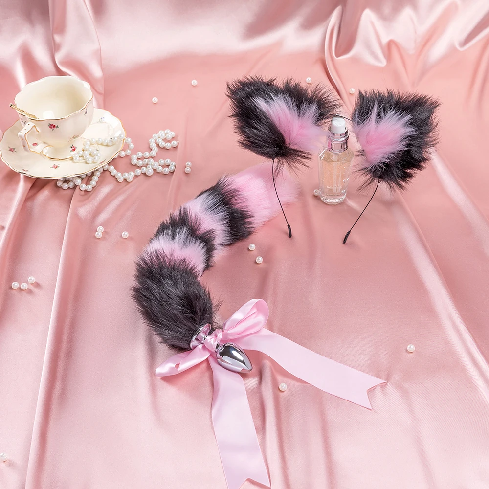 Cute ears Headbands with Fox / Rabbit Tail Metal Butt Anal Plug Erotic Cosplay Accessories Adult Sex Toys for Couples | Красота и