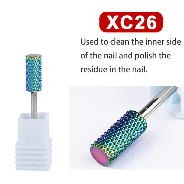 Milling Cutter For Manicure Rainbow Color Tungsten Steel Manicure Machine For Nail Drill Bits Tools Nail Accessories