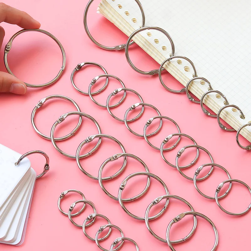 

10pcs Metal Binder Ring Loose Leaf Book Binder Hoop Ring Multifunctional Keychain Circle Book Binder Hoop Office Binding Supply