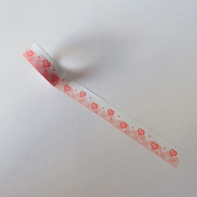 1Pc Color Pixel Love Cherry Decoration Tape Cute Colorful Washi Masking Tape Creative Scrapbooking Stationary School Supplie 1Pc D