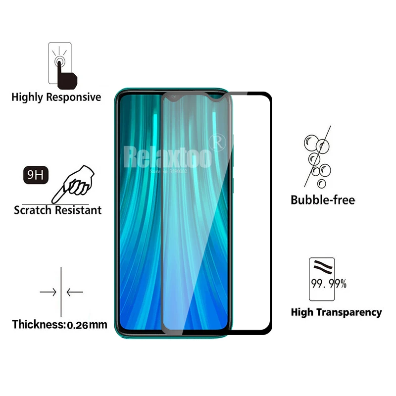 2 в 1 Защитное стекло для xiaomi redmi note 8 pro защита экрана закаленное xiomi note8 8pro пленка