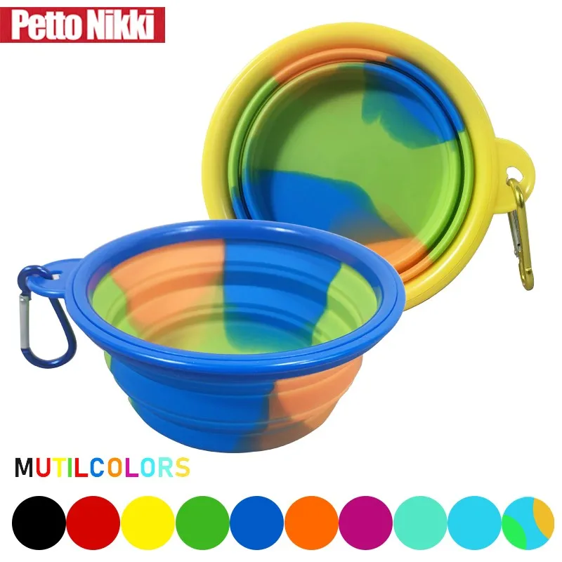 Dog Bowl 350ml Collapsible Folding Silicone Outdoor Travel Portable Puppy Food Container Feeder Dish Avoid Choking pet food container pet drinking bowl pet food bowl pet bowl dog bowl pet feeder bowls pet feeder